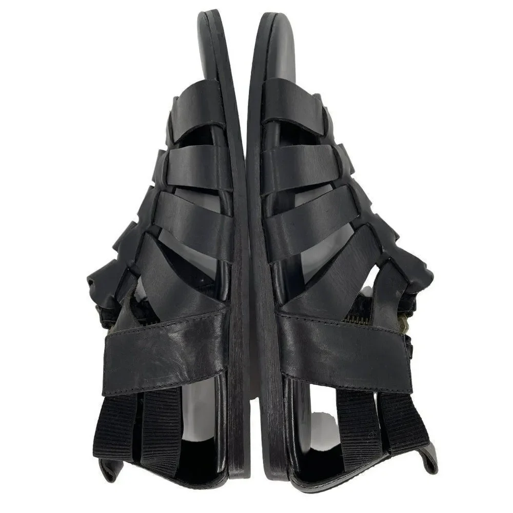 Acne Studios Tour Low Black Leather Greek Cushioned Sandals Men EU 42 US 9‎ - Picture 7 of 12
